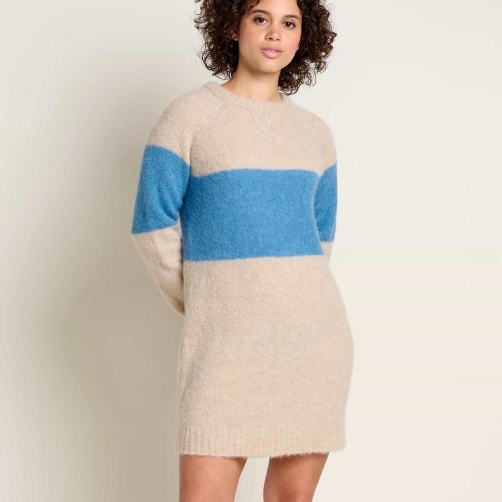 NWT Toad&Co S Toddy Super Soft Alpaca & Merino Wool Crew Sweater Dress Glacier - Picture 4 of 5